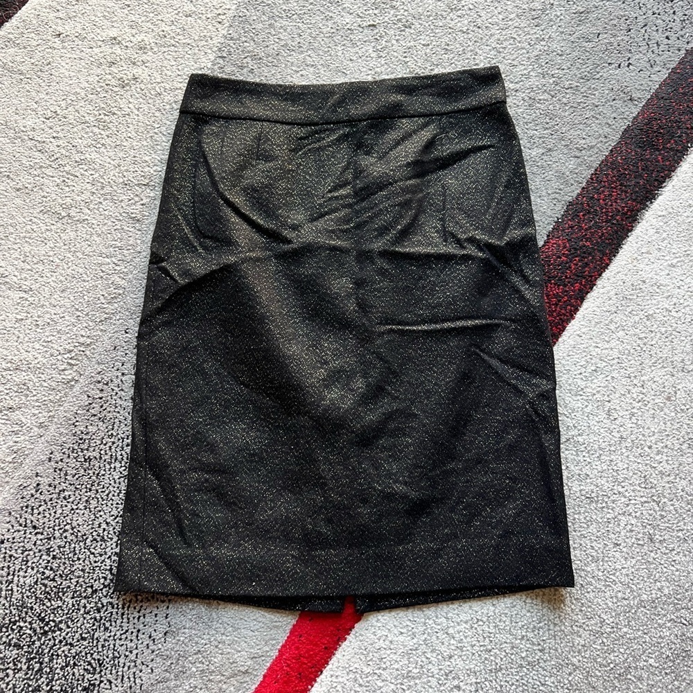 J.Crew Black Sparkle Wool Blend Party Pencil Skirt